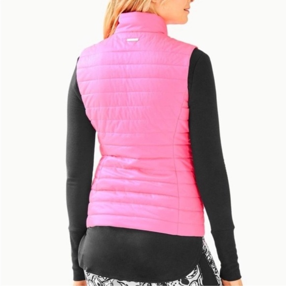 Lilly Pulitzer‎ Holy Grail Eyln Puffer Vest Pink Hangin with My Boo Panda SZ M - Picture 2 of 13